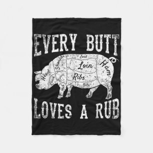 Funny Smoking Meat Bacon Lover Grillen Koch Rauche Fleecedecke