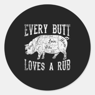 Funny Smoking Meat Bacon Lover Grillen Koch Rauche Runder Aufkleber
