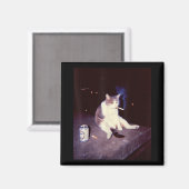 Funny Smoking Meme Cigarette Kitten Brainrot Alber Magnet (Vorderseite/Rückseite)