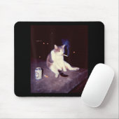 Funny Smoking Meme Cigarette Kitten Brainrot Alber Mousepad (Mit Mouse)