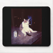 Funny Smoking Meme Cigarette Kitten Brainrot Alber Mousepad (Vorne)
