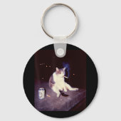 Funny Smoking Meme Cigarette Kitten Brainrot Alber Schlüsselanhänger (Vorderseite)