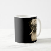 Funny Smoking Pug Dog Cigarette Gen Z Meme Graphic Kaffeetasse (VorderseiteRechts)