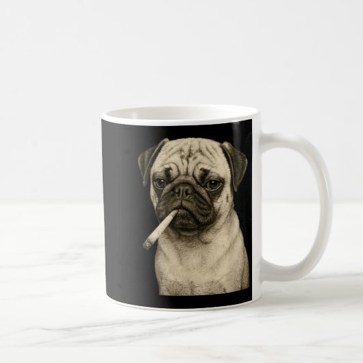 Funny Smoking Pug Dog Cigarette Gen Z Meme Graphic Kaffeetasse (Rechts)