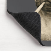 Funny Smoking Pug Dog Cigarette Gen Z Meme Graphic Mousepad (Ecke)