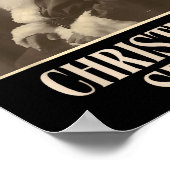 Funny Smoking Santa Claus Christmas Srit Vintage Poster (Ecke)