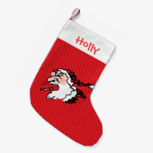 Funny Smoking Santa Personalisiert Kleiner Weihnachtsstrumpf (Vorderansicht (hängend))