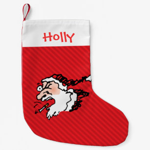 Funny Smoking Santa Personalisiert Kleiner Weihnachtsstrumpf