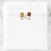 Funny Smores Characters Cartoon Quadratischer Aufkleber (Tasche)