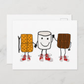 Funny Smores Characters Holding Hands Postkarte (Vorne/Hinten)