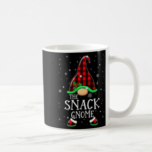 Funny Snack Gnome Buffalo Plaid Matching Christmas Kaffeetasse (Rechts)