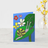 Funny Snail Editable Karte (Gelbe Blume)