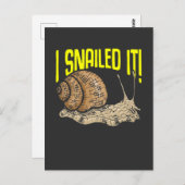 Funny Snail Lover Gardener Slug Pun Postkarte (Vorne/Hinten)