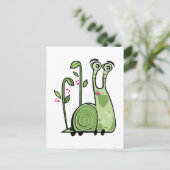 Funny Snail Postkarte (Stehend Vorderseite)