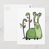 Funny Snail Postkarte (Vorne/Hinten)