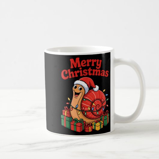 Funny Snail Santa Hat Animals Lovers Ugly Christma Kaffeetasse (Rechts)