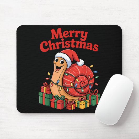 Funny Snail Santa Hat Animals Lovers Ugly Christma Mousepad (Mit Mouse)