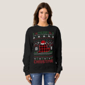 Funny Snail Ugge Christmas Red Plad Lights Sweater Sweatshirt (Vorne ganz)