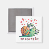 Funny Snail Valentine Running Magnet (Vorderseite/Rückseite)
