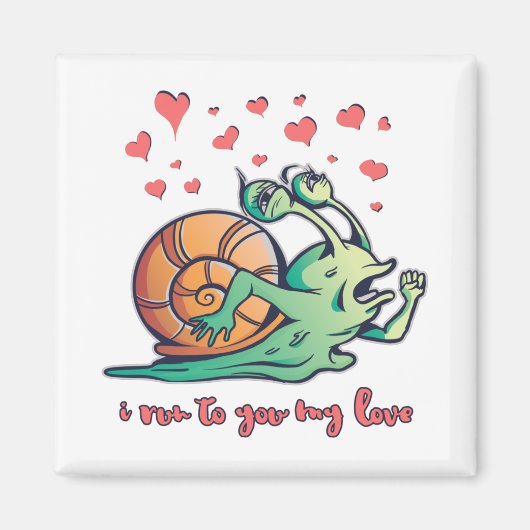 Funny Snail Valentine Running Magnet (Vorne)