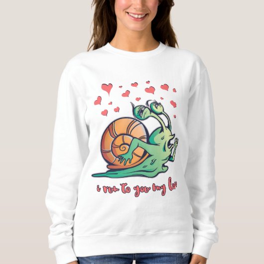 Funny Snail Valentine Running Sweatshirt (Vorderseite)