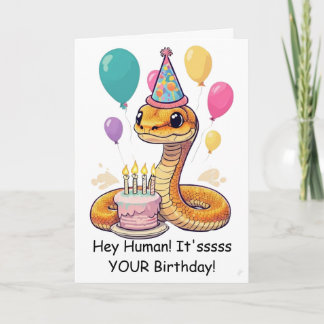 Funny Snake Birthday Wishes from Pet Reptile #4 Karte