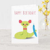 Funny Snake Clown Happy Birthday Grußkarte Karte (Gelbe Blume)
