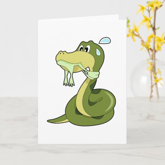 Funny Snake Karte (Gelbe Blume)