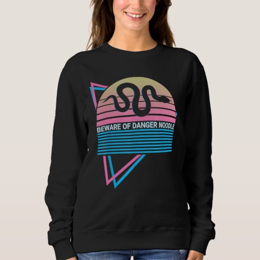 Funny Snake Meme Retro Beware Of The Danger Noodle Sweatshirt (Vorderseite)
