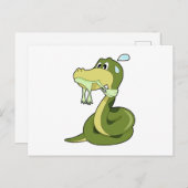 Funny Snake Postkarte (Vorne/Hinten)