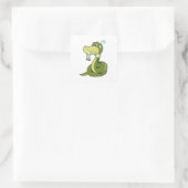 Funny Snake Quadratischer Aufkleber (Tasche)
