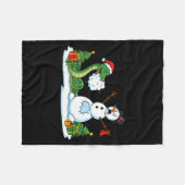 Funny Snake Snowman Christmas Tree Xmas Womens Men Fleecedecke (Vorderseite (Horizontal))
