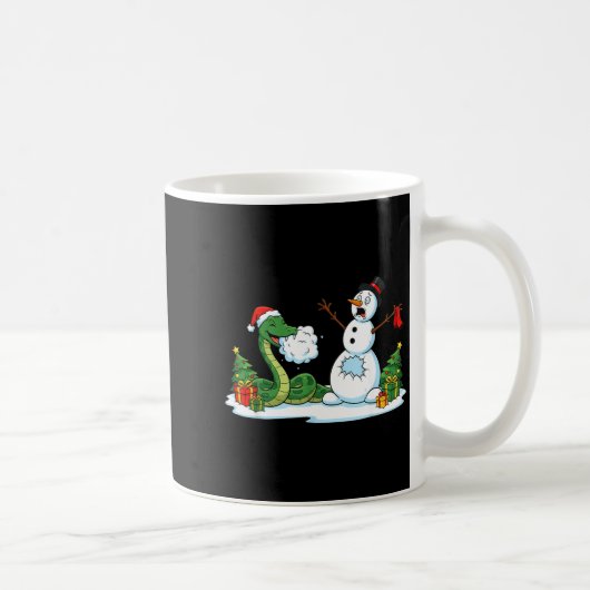 Funny Snake Snowman Christmas Tree Xmas Womens Men Kaffeetasse (Rechts)