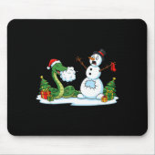 Funny Snake Snowman Christmas Tree Xmas Womens Men Mousepad (Vorne)