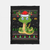 Funny Snake Ugly Christmas Sweaters Holiday Santa  Fleecedecke (Vorderseite)