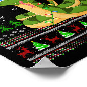 Funny Snake Ugly Christmas Sweaters Holiday Santa  Poster (Ecke)