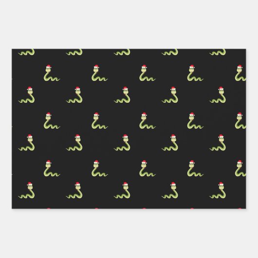 Funny Snake Weihnachtsmann Weihnachten froh Weihna Geschenkpapier Set (Vorderseite 3)