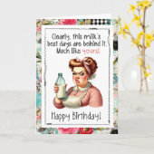 Funny Snarky Birthday Card Best Days Behind You Karte (Gelbe Blume)