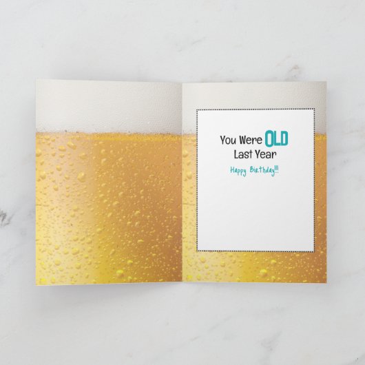 Funny Snarky Male Cartoon Beer Fun Ethnic Geburtst Karte (Innenseite)