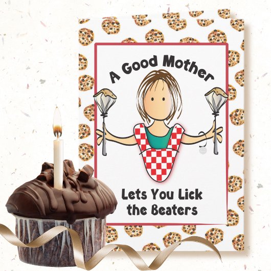 Funny Snarky Mother Mama Cartoon Baking Geburtstag Karte