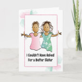 Funny Snarky Sassy Cartoon Sister Birthday Karte (Vorderseite)