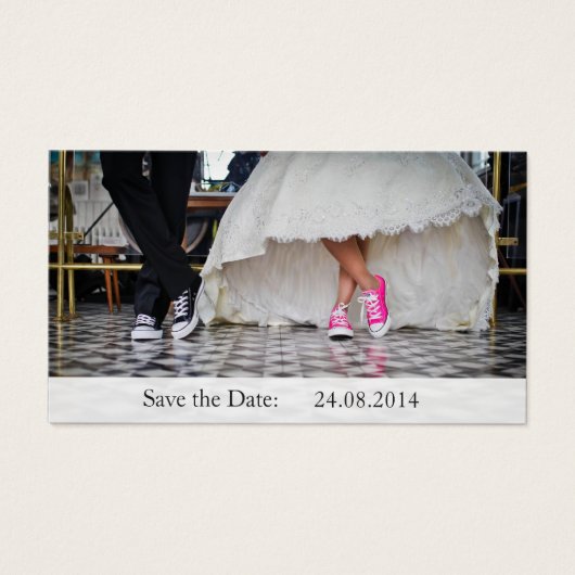 Funny Sneakers Save the Date Hochzeitskarte (Vorderseite)