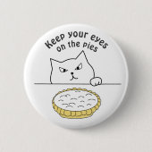 Funny Sneaky Cat nach Cream Pie Illustration Button (Vorderseite)