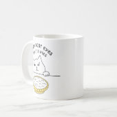 Funny Sneaky Cat nach Cream Pie Illustration Kaffeetasse (Vorderseite Links)