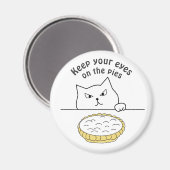 Funny Sneaky Cat nach Cream Pie Illustration Magnet (Vorderseite/Rückseite)