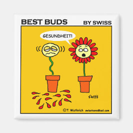 Funny Sneezing Flower Allergy Cartoon Cute Magnet
