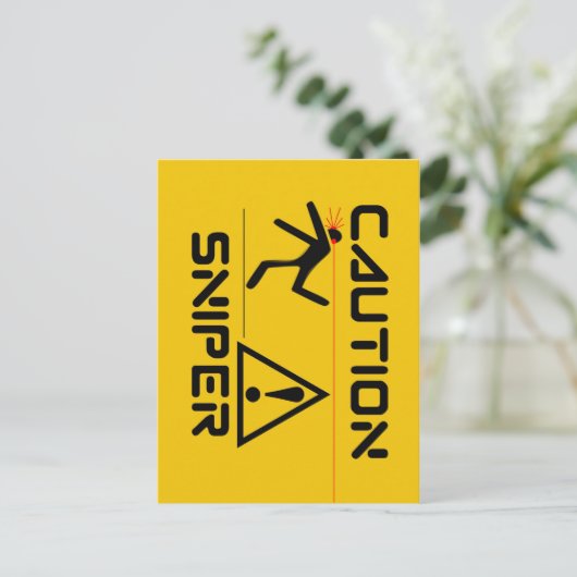 Funny Sniper Postkarte (Stehend Vorderseite)