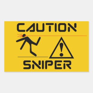 Funny Sniper Rechteckiger Aufkleber