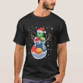 Funny Snooker Xmas Billard Weihnachtsmannmütze Bil T-Shirt (Vorderseite)