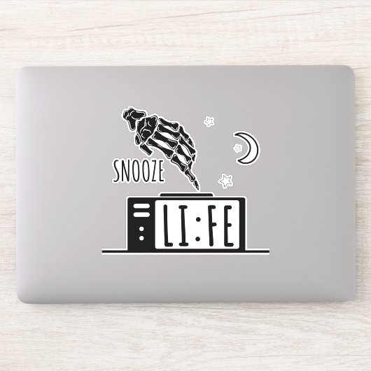 Funny Snooze Life Alarm Uhr Aufkleber (Computer)